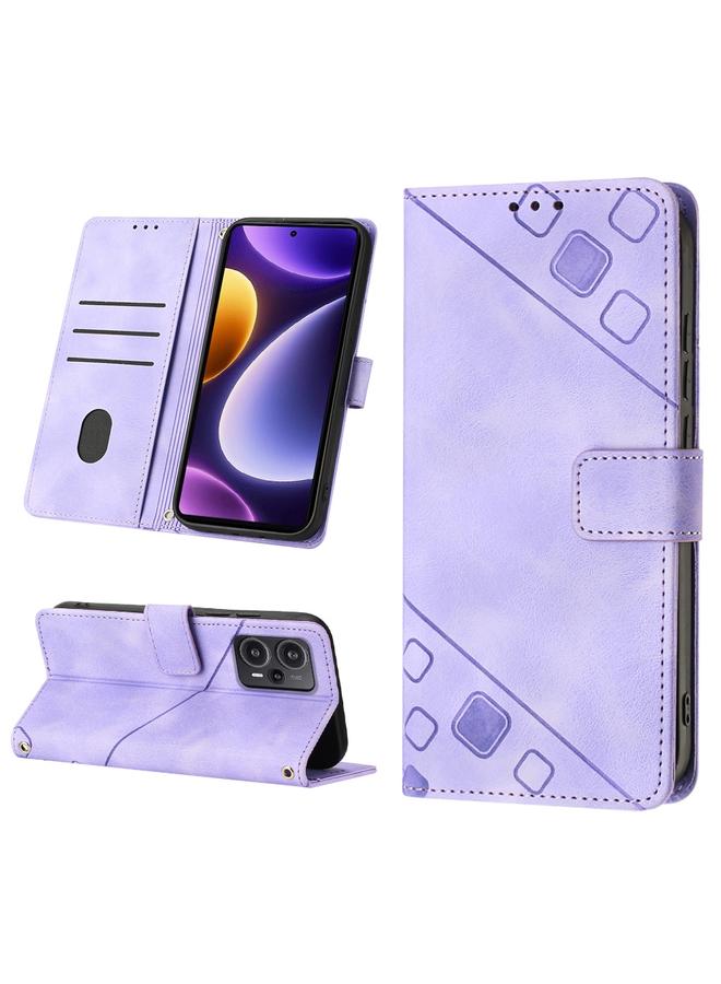 The Bros Case For Xiaomi Poco F5 5G/Redmi Note 12 Turbo Skin Feel Embossed Leather Phone Case