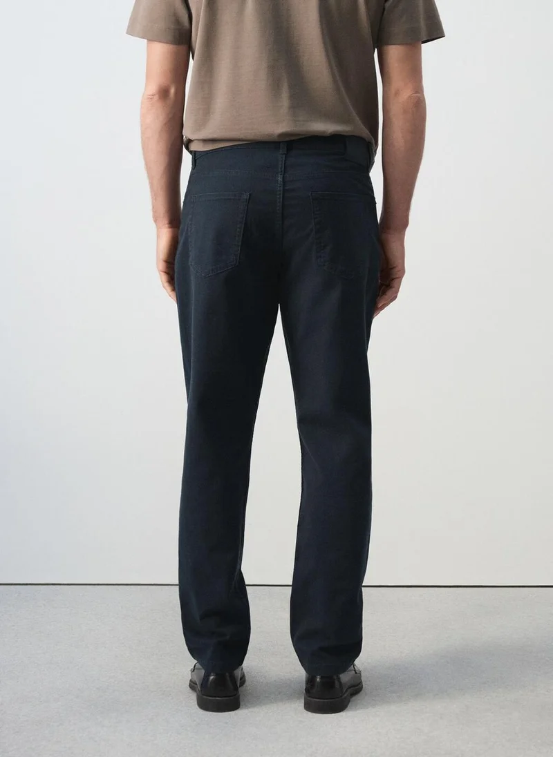 Mango Man Regular-fit 100% cotton trousers