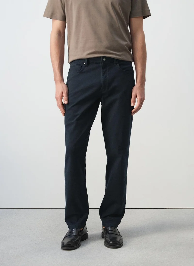 Mango Man Regular-fit 100% cotton trousers