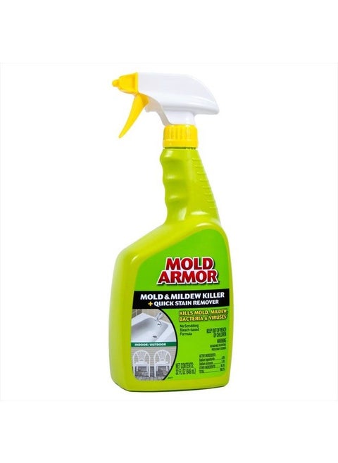 Mold and Mildew Killer + Quick Stain Remover, 32 oz., Trigger Spray Bottle, Eliminates 99.9% of Household Bacteria and Viruses, Ideal Bathroom Mold and Mildew Remover