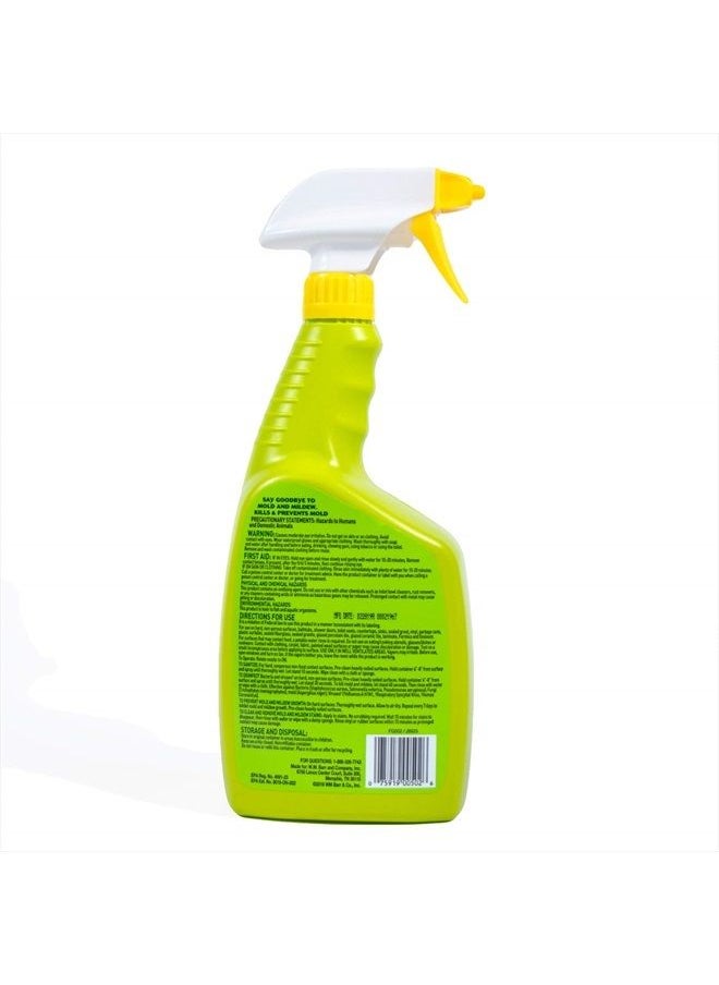 Mold and Mildew Killer + Quick Stain Remover, 32 oz., Trigger Spray Bottle, Eliminates 99.9% of Household Bacteria and Viruses, Ideal Bathroom Mold and Mildew Remover