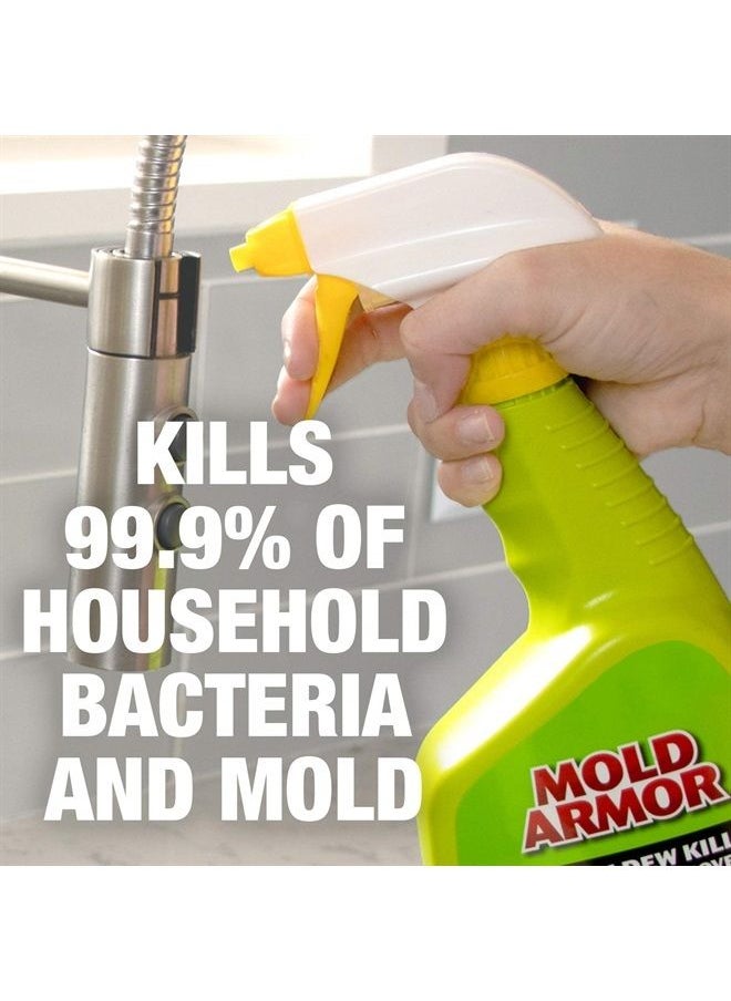 Mold and Mildew Killer + Quick Stain Remover, 32 oz., Trigger Spray Bottle, Eliminates 99.9% of Household Bacteria and Viruses, Ideal Bathroom Mold and Mildew Remover