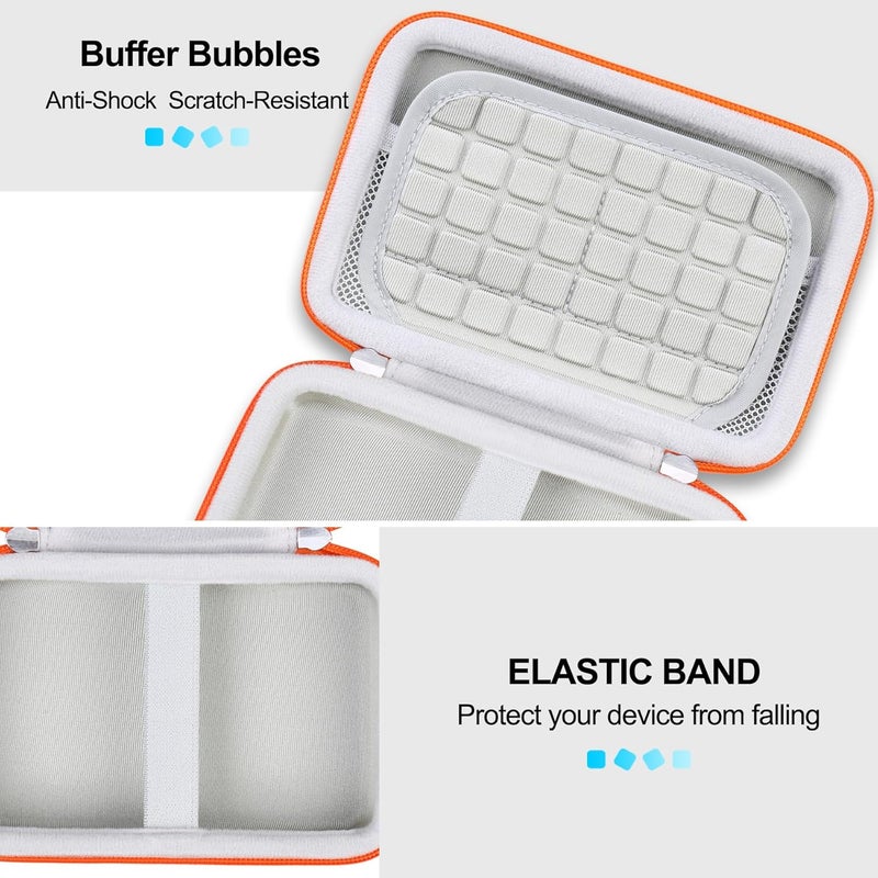 Lacdo Hard Drive Carrying Case for LaCie Rugged Mini/Rugged External Hard Drive Portable HDD 1TB 2TB 4TB 5TB USB 3.0 2.0 Hard EVA Shockproof Protective Storage Holder Travel Bag, Black+Orange - Image 3