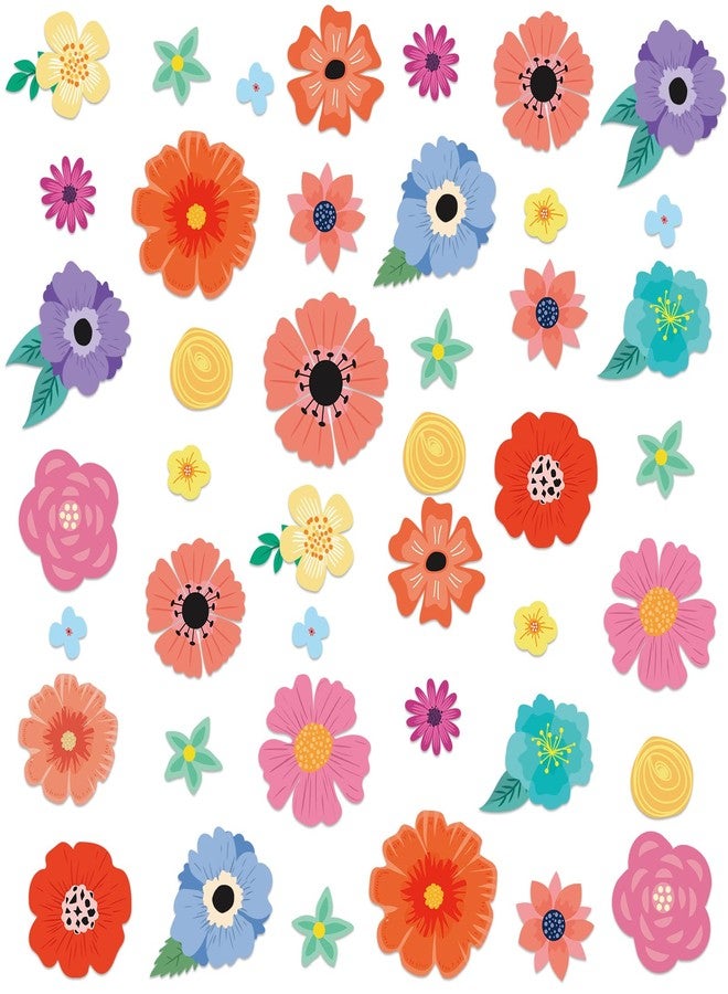 ojustbeok 60Pcs Back to School Wildflowers Bulletin Board Decoration Wildflowers Classroom Decor Cutouts Set Preschool Floral Themed Card Teacher Students Supplies for Party School Classroom Walls Blackboard - Image 1