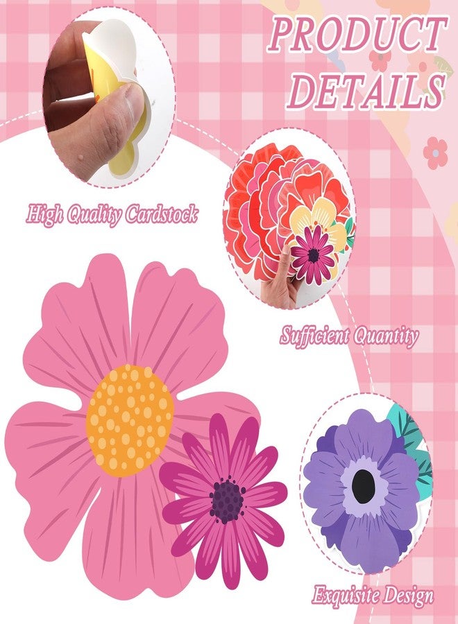 ojustbeok 60Pcs Back to School Wildflowers Bulletin Board Decoration Wildflowers Classroom Decor Cutouts Set Preschool Floral Themed Card Teacher Students Supplies for Party School Classroom Walls Blackboard - Image 3