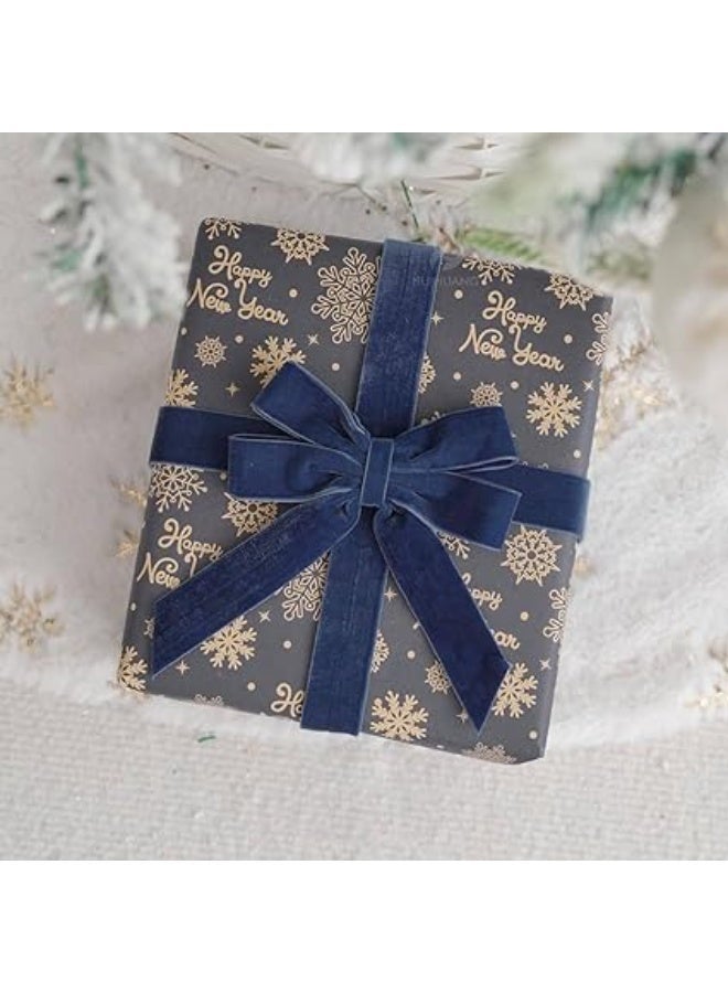 Blue Velvet Ribbon, 1 Inch Thick Velvet Ribbon, Dark Blue Ribbons for Gift Wrapping, Christmas Tree Ornaments, Wreath Decor, Bows, Crafts, Wedding Decor, Home Decor, 10 Yards - Image 3