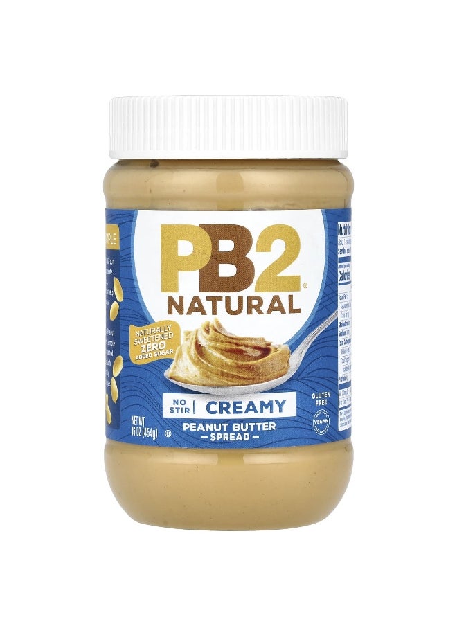 PB2 Foods PB2 Foods, Natural Peanut Butter Spread, Creamy, 16 oz (454 g)  - Image 1