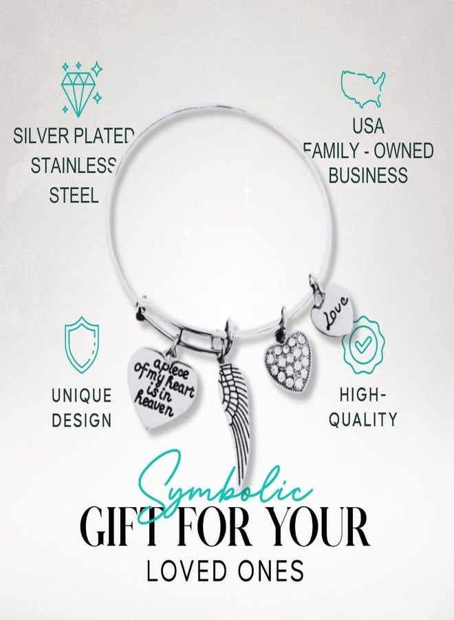 Infinity Collection مجموعة إنفينيتي هدايا تذكارية لفقدان الأم والأب في ذكرى المجوهرات سوار التعزية الحزن قطعة من قلبي في الجنة هدايا الحزن المنقوشة للنساء - Image 2