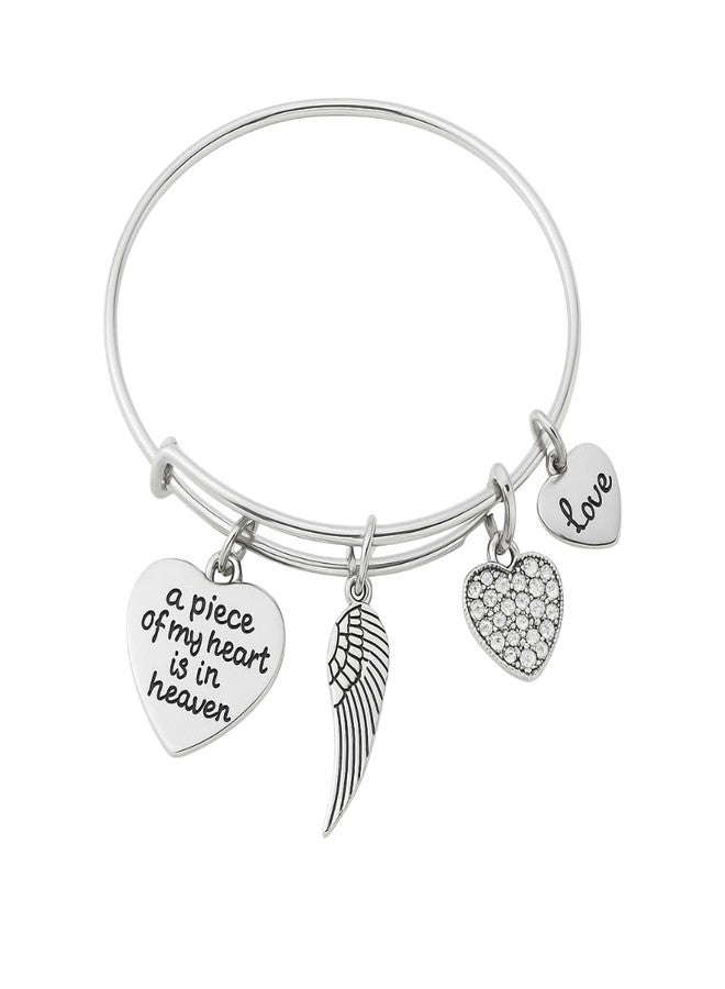 Infinity Collection مجموعة إنفينيتي هدايا تذكارية لفقدان الأم والأب في ذكرى المجوهرات سوار التعزية الحزن قطعة من قلبي في الجنة هدايا الحزن المنقوشة للنساء - Image 1