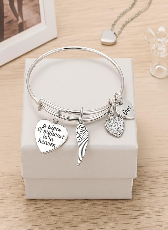 Infinity Collection مجموعة إنفينيتي هدايا تذكارية لفقدان الأم والأب في ذكرى المجوهرات سوار التعزية الحزن قطعة من قلبي في الجنة هدايا الحزن المنقوشة للنساء - Image 5