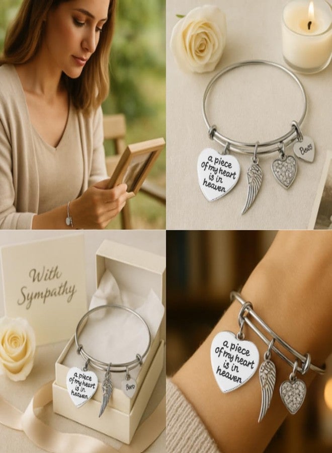 Infinity Collection مجموعة إنفينيتي هدايا تذكارية لفقدان الأم والأب في ذكرى المجوهرات سوار التعزية الحزن قطعة من قلبي في الجنة هدايا الحزن المنقوشة للنساء - Image 4