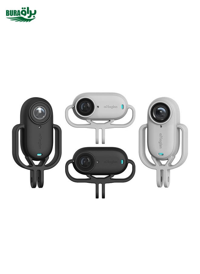 BURAQ For Insta360 GO 3 AMagisn Silicone Case Camera Protective Accessories, Style: Horizontal Black  - Image 2