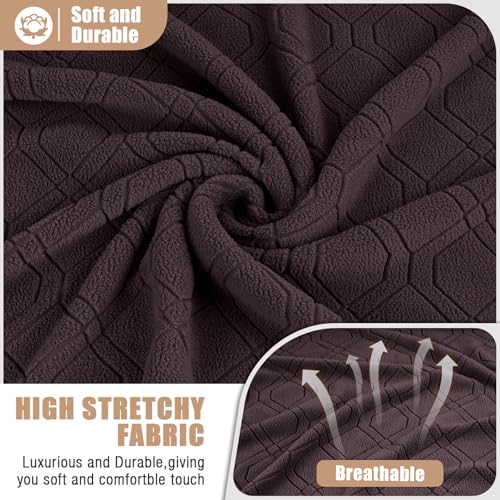 VANSOFY Extra Large Reclining Sectional Couch Covers, Washable 5-Piece Sofa Covers for L Shape Sectional Sofa Corner Seater, Thick, Soft Sofa Slipcovers (5 Seat Recliner Cover, Chocolate) - Image 3