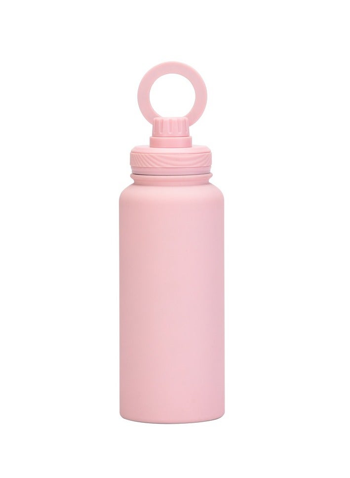 Generic Insulated Water Bottle for iPhone/Android Magnetic Phone Mount Stainless Steel Water Bottle w/Magnetic Phone Mount - Stainless Steel Water Bottle w/Tripod Phone Holder Perfect Gift (Pink) - Image 1