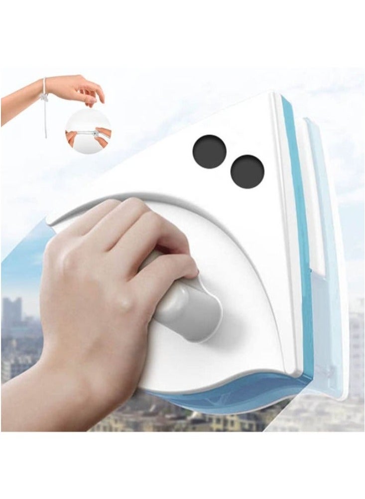Magnetic Window Cleaner Double-Sided | High-Rise Window Glass Wiper | Adjustable Magnetic Washing Brush | Strong Magnet Glass Cleaner for Home & Office | ABS Plastic Shell with Rubber Wiper | Window Cleaning Tool for Balcony & Sliding Glass - Image 1
