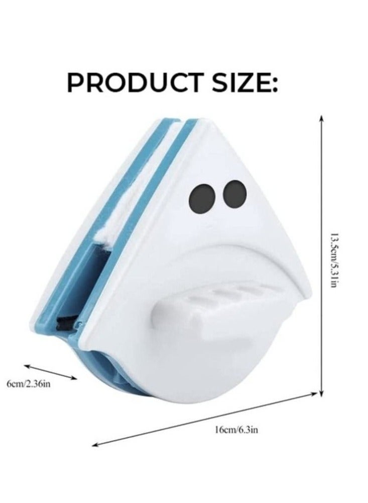 Magnetic Window Cleaner Double-Sided | High-Rise Window Glass Wiper | Adjustable Magnetic Washing Brush | Strong Magnet Glass Cleaner for Home & Office | ABS Plastic Shell with Rubber Wiper | Window Cleaning Tool for Balcony & Sliding Glass - Image 3