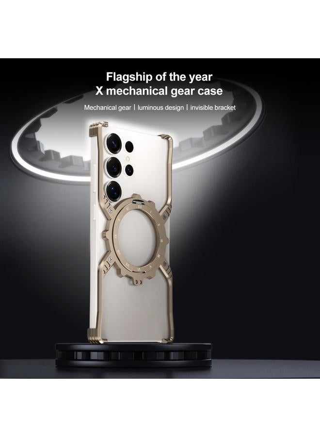 اس-توب جراب لهاتف Samsung Galaxy S23 Ultra 5G Mechanical Gear MagSafe Holder جراب هاتف معدني بدون حواف - Image 3