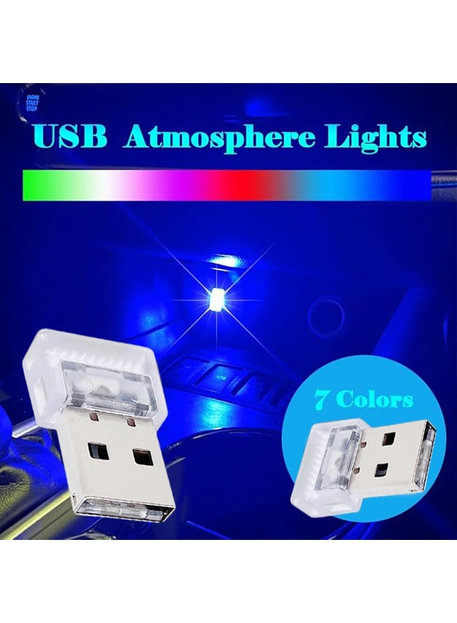 2Pcs USB LED Atmosphere Lights Mini Car Interior Accessories Ambient Lamp Universal, Mini USB LED Decoration Night Light for All Car Interiors (Multicolor) - Image 5