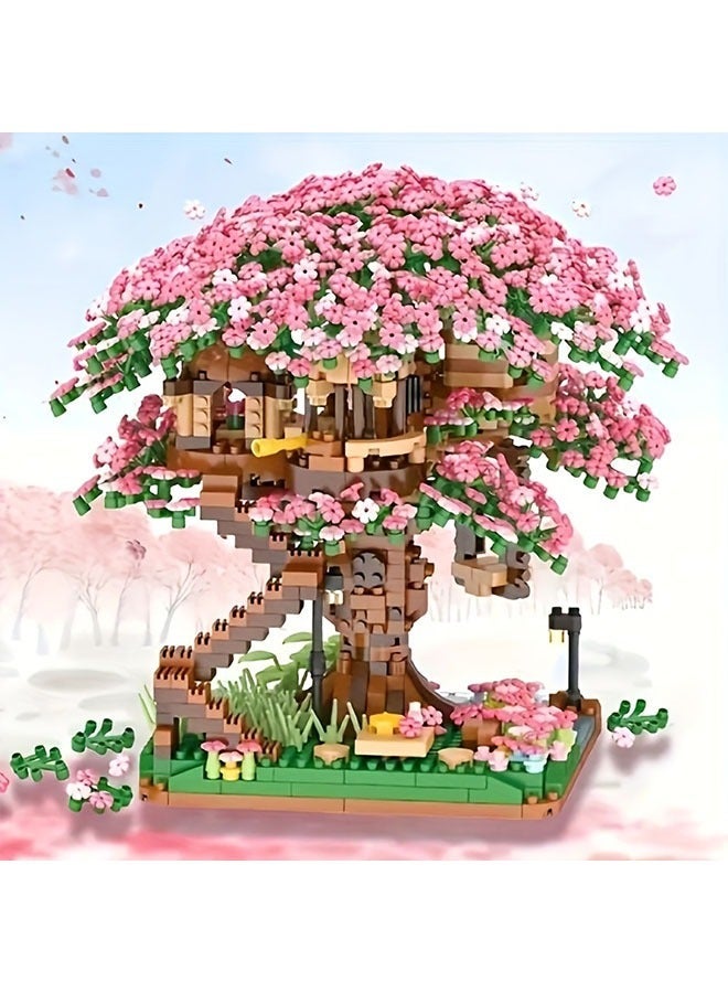 Perfect Cherry Tree House Block Toys for Creative DIY Mosaic, Ideal Gifts Teens and Adults on Christmas, Halloween, Birthday - Image 1