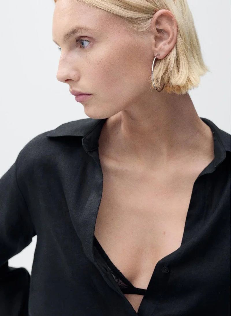 MANGO Regular-Fit Linen Shirt