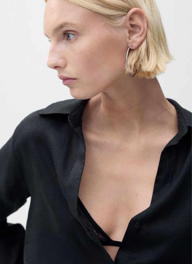 MANGO Regular-Fit Linen Shirt  - Image 3