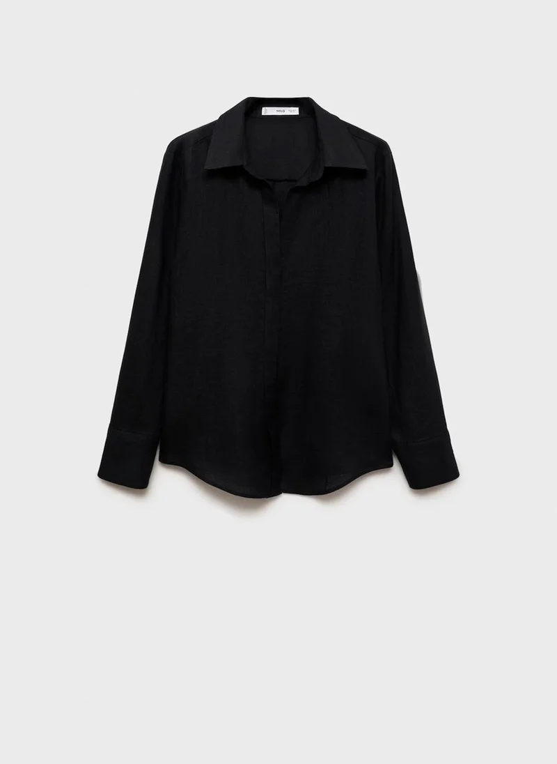 MANGO Regular-Fit Linen Shirt