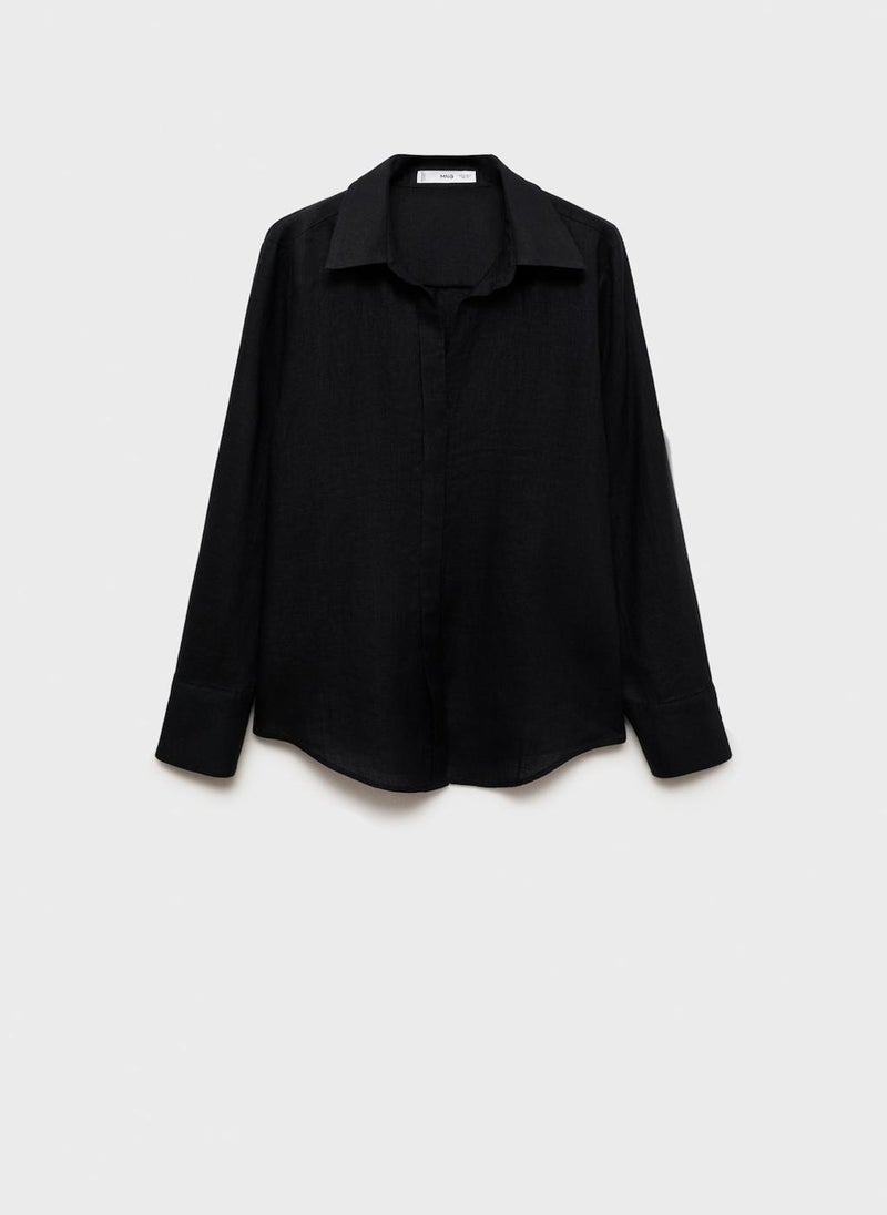 MANGO Regular-Fit Linen Shirt  - Image 5