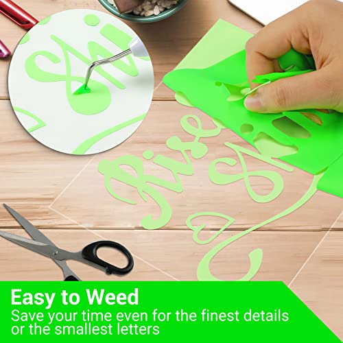 Sooez 12 x 12ft Heat Transfer Vinyl Rolls Strong Stretchy HTV Green for Shirts Easy to Cut Weed for DIY Heat Vinyl Design Matte Finish - Image 3