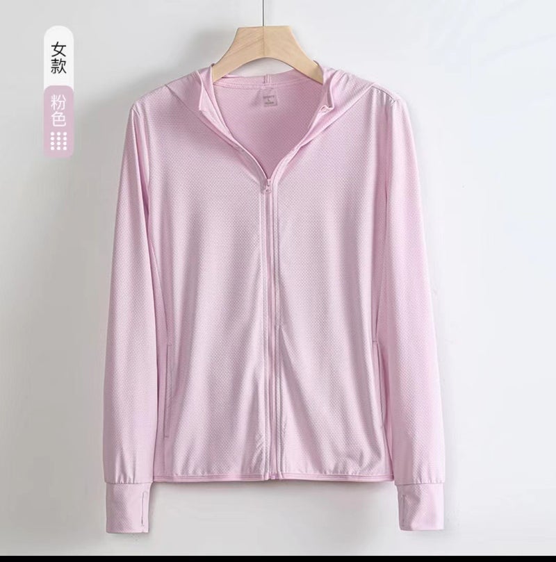 Generic Skin-friendly Clothes Womens Sunshade Ultraviolet Breathable Long-sleeved Knitted Sports Sunshade Coat Skin Clothes Mens Sunshade Clothes Tender pink