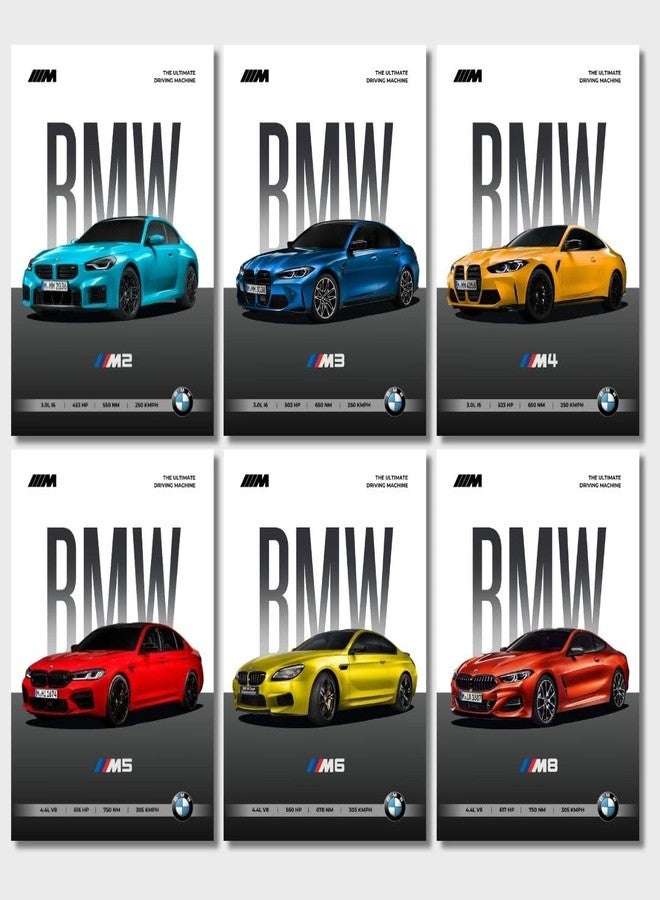 Funk You Store BMW Car Posters (Set of 6) A4 Car Posters BMW M2, M3, M4, M5, M6 & M8 | Sportscar Unframed Cars Poster for wall | For Home, Bedroom, Living room decoration (D_002) - Image 1