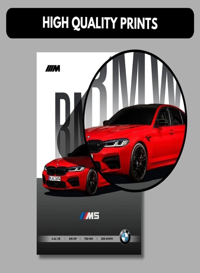 Funk You Store BMW Car Posters (Set of 6) A4 Car Posters BMW M2, M3, M4, M5, M6 & M8 | Sportscar Unframed Cars Poster for wall | For Home, Bedroom, Living room decoration (D_002) - Image 3