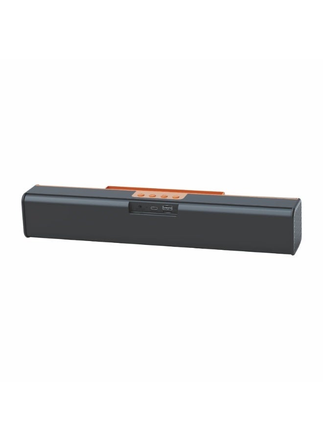 يونيكس شريط صوت لاسلكي يونكس TROS 12W | مكبر ستيريو مع اقتران TWS | دعم USB/TF/AUX/FM | صغير ومحمول | برتقالي - Image 1