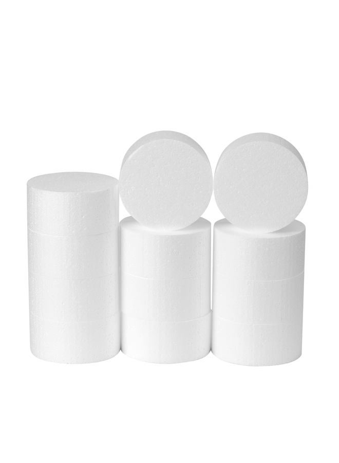 Crafare 12 Pack 4x4x2 Inch Foam Circles for Crafts 2 Inch Thick Round Polystyrene Discs for Modeling Cake Sculpting School DIY Projects White - Image 1