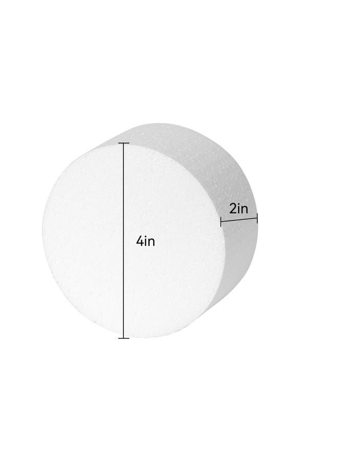 Crafare 12 Pack 4x4x2 Inch Foam Circles for Crafts 2 Inch Thick Round Polystyrene Discs for Modeling Cake Sculpting School DIY Projects White - Image 2