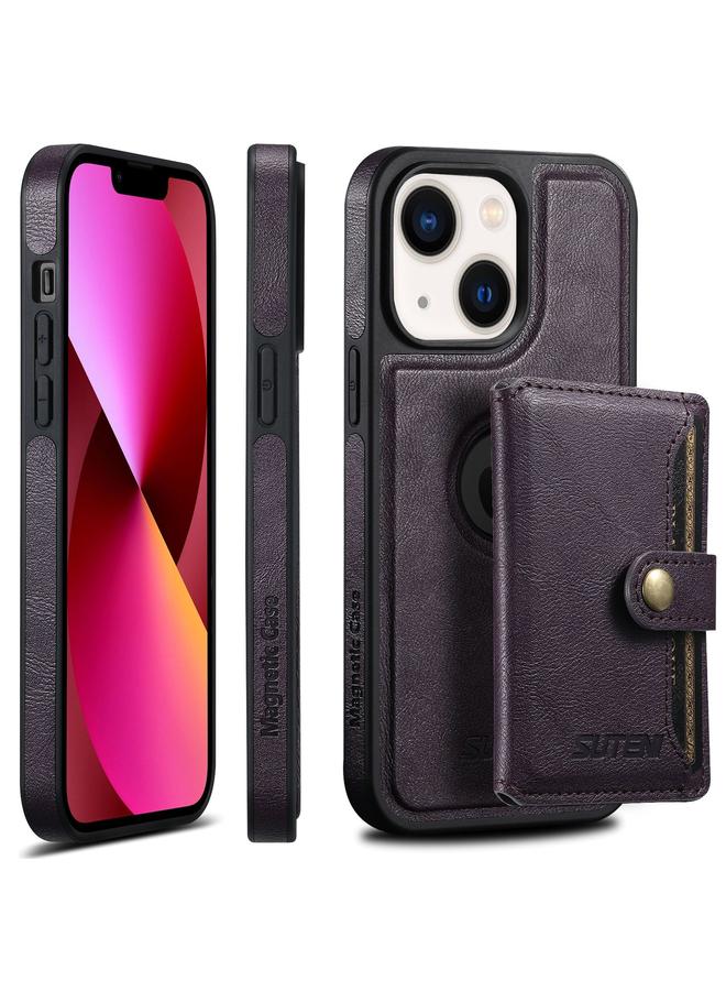 Suteni Case For iPhone 13 M1 Oil Wax MagSafe Detachable Horizontal Card Bag Phone Case - Image 1