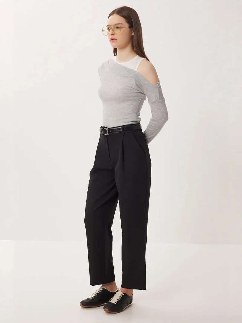 السعادة في إسطنبول ISTANBUL High Waist Tailored Trousers with Belt