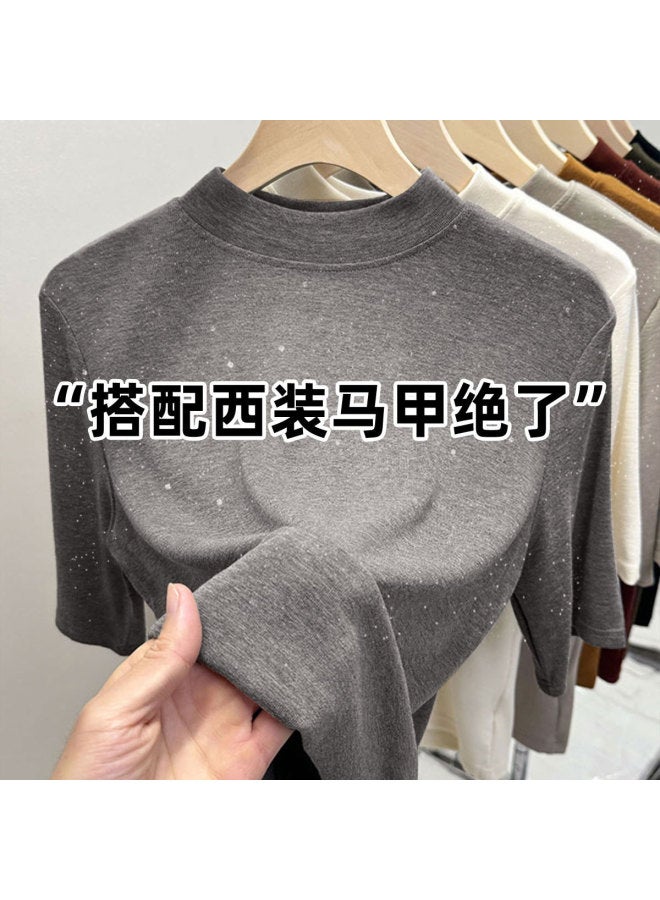 PLANDOO Semi-High Neck Base Layer Shirt For Women, Stylish And Youthful Slimming Top - Image 3