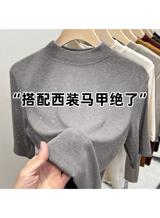 PLANDOO Semi-High Neck Base Layer Shirt For Women, Stylish And Youthful Slimming Top - Image 4