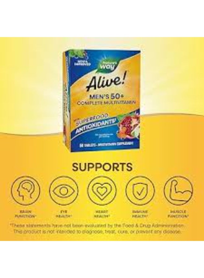 Alive Men's 50+ Complete Multivitamin 50 Tablets - Image 3