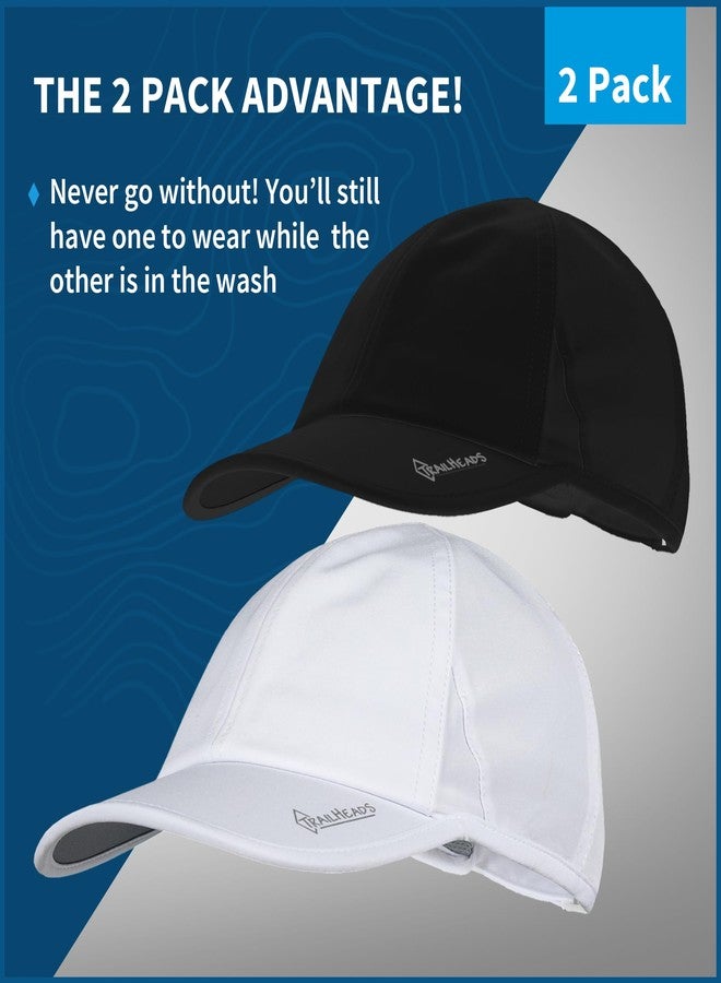 TrailHeads UV Protection Running Hats for Women, 50+ UPF - Summer Hats for Women Baseball Cap - Tennis, Golf, Gym, Workout White and Black - Image 2