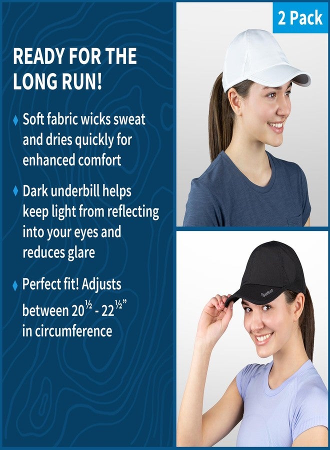 TrailHeads UV Protection Running Hats for Women, 50+ UPF - Summer Hats for Women Baseball Cap - Tennis, Golf, Gym, Workout White and Black - Image 4