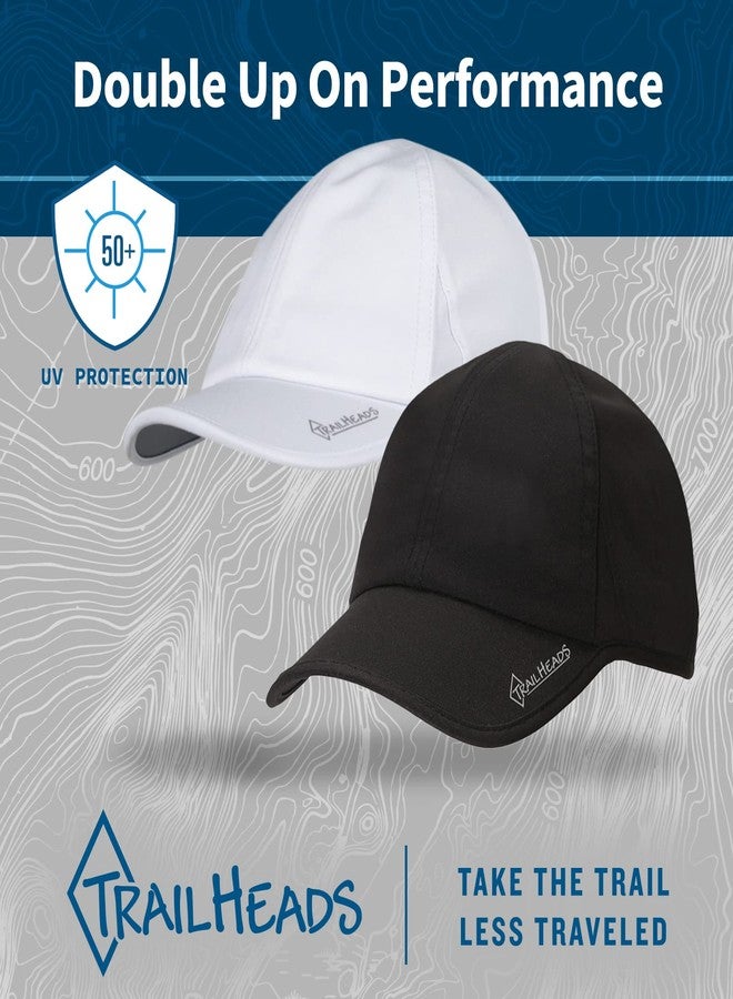 TrailHeads UV Protection Running Hats for Women, 50+ UPF - Summer Hats for Women Baseball Cap - Tennis, Golf, Gym, Workout White and Black - Image 5
