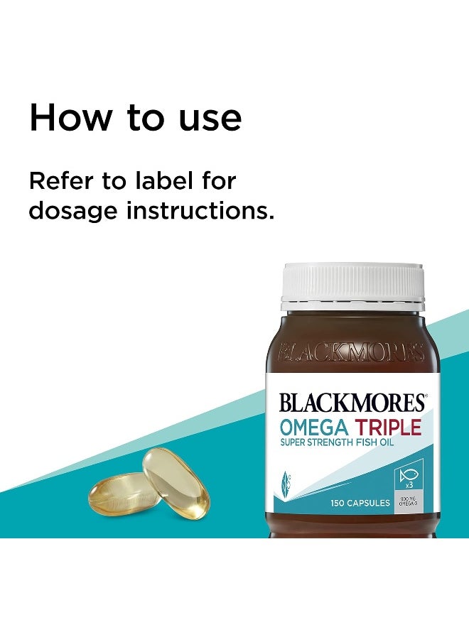 Blackmores - Blackmores Omega Triple Concentrated Fish Oil 150 Capsules - Image 1