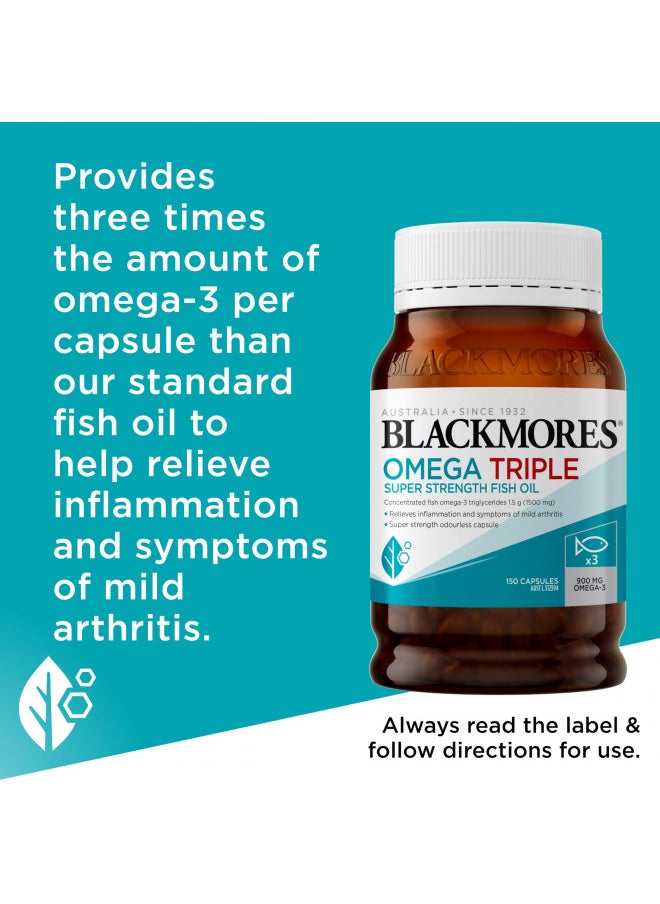 Blackmores - Blackmores Omega Triple Concentrated Fish Oil 150 Capsules - Image 1