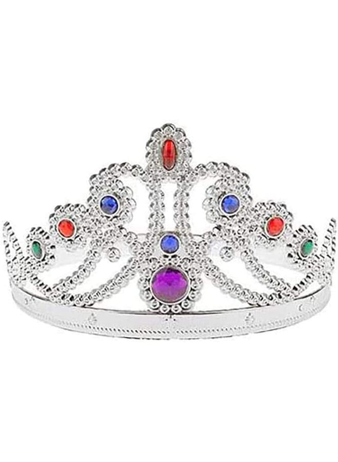 Party Time 1 Pc Silver Princess Tiara/Crown For For Girls Fancy Party Halloween Christmas Cosplay Costume - Image 1