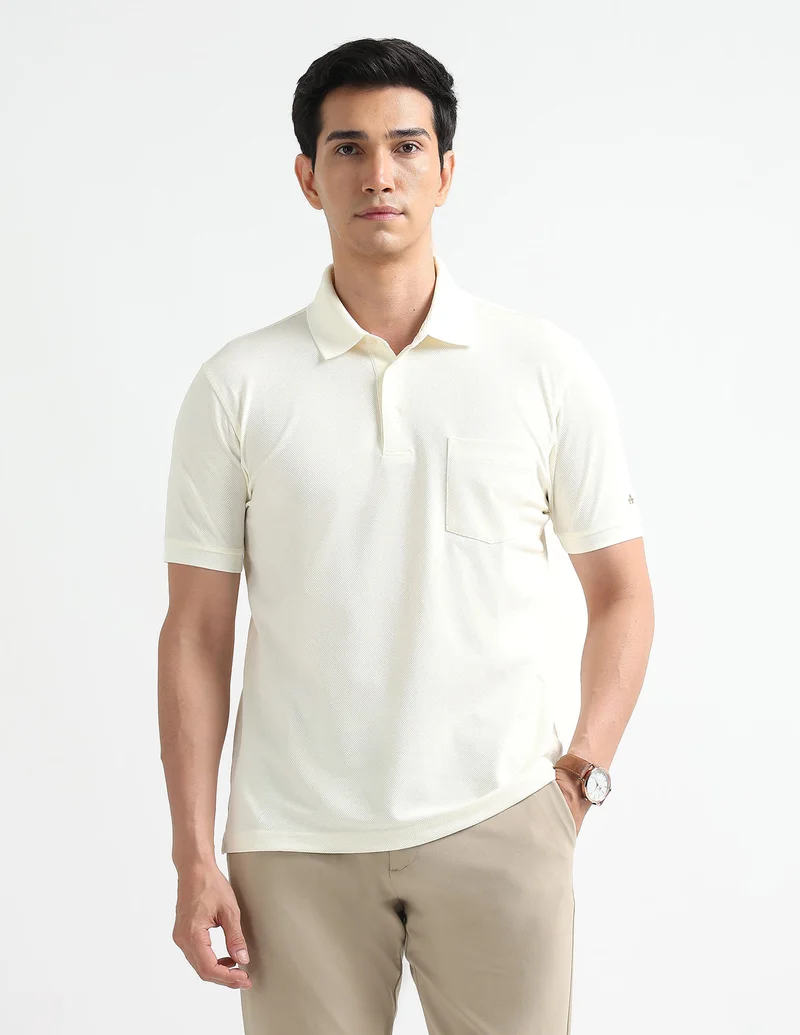 Arrow Textured Regular Fit Festive Polo Shirt