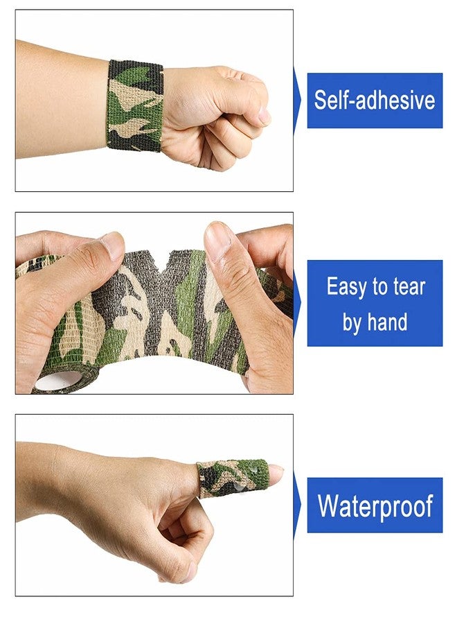GooGou Self Adherent Bandages Camouflage Cohesive Tape Camo Elastic Sports Tape for Sports Hunting Gear and Finger Wrist Ankle 8PCS 2 in X 14.7 ft (Blue Camouflage - Image 4