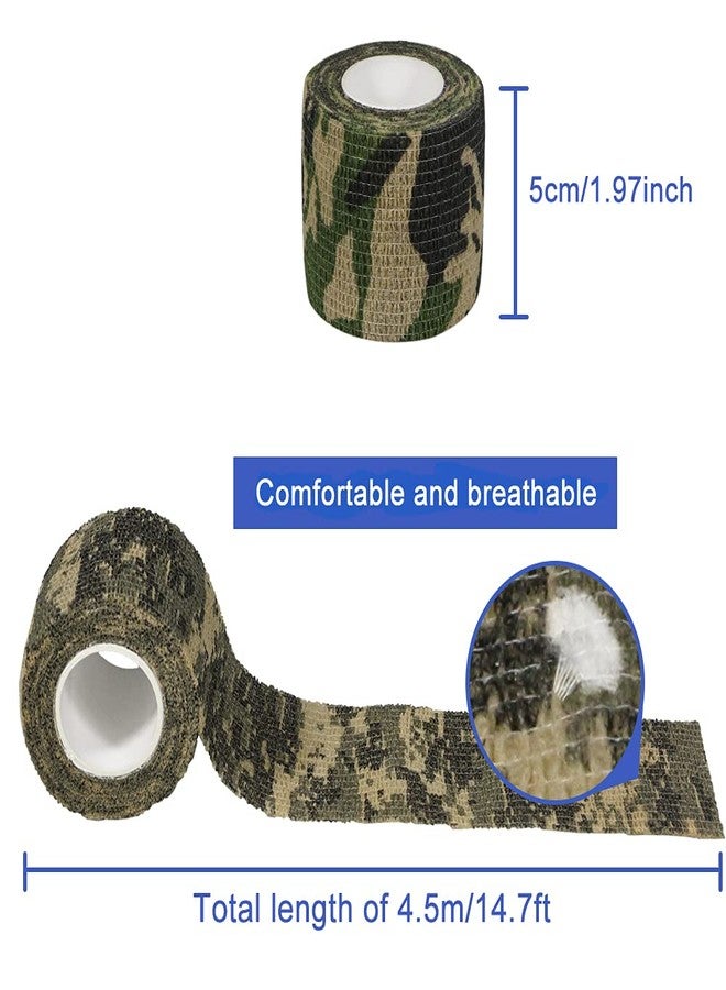 GooGou Self Adherent Bandages Camouflage Cohesive Tape Camo Elastic Sports Tape for Sports Hunting Gear and Finger Wrist Ankle 8PCS 2 in X 14.7 ft (Blue Camouflage - Image 3