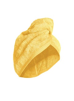 1Chase 100% Cotton Terry Hair Towel Wrap , Yellow  - Image 3