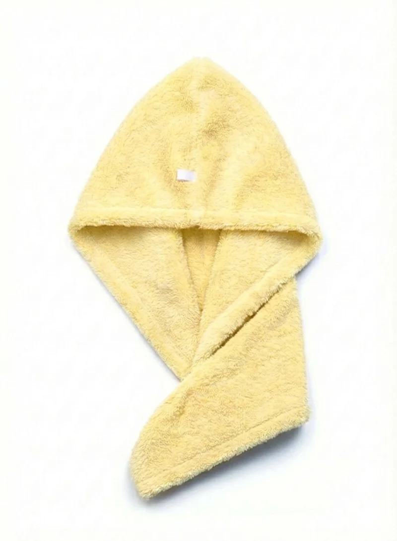 1 تشيس نشفة لف شعر تيري قطن 100%، أصفر